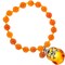 Earth's Jewels Semi-Precious Peach Aventurine Orange Bracelet, Agate & Skull Charm